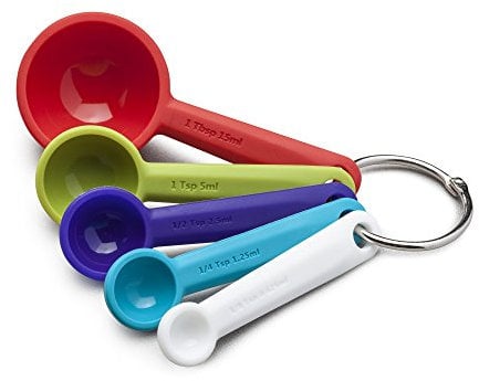 Zeal Measuring Spoon Set, Silicone, Bright/Multi-Colour, 11 x 4.7 x 5.5 cm J137B