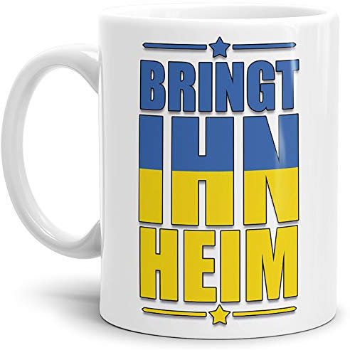Fan-Tasse Bring Ihn Heim Ukraine-Tasse Zum Fussball/Weltmeisterschaft/WM/Mug/Cup/Tor/Weiss