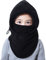 VJOLI Unisex Kinder Winter Mütze Jungen Mädchen Kapuzenschal, 5 in 1 Hut mit Warmen Schal Ski-Outdoor Sport Winter Schlupfmütze Cap 2-15 Jahren (Schwarz)