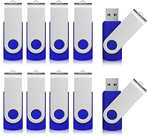 Aiibe Lot de 10 clés USB 2.0 4GB Bleu
