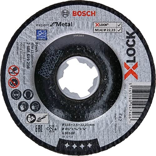 Bosch 1x PRO Metal Longlife Cutting Disc for Small Angle Grinder and X-Lock, M14/22.23 mm (for Steel, Ø 115 mm, Professional Accessory Small Angle Grinder)