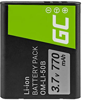Green Cell® LI-50B - Batteria per fotocamera Olympus SH-25MR, SZ-10/11/12/15/16/20/30MR/31MR, Stylus 1010 9000 9010, Tough 6000 8000 TG-810 820 830 870, XZ-1 10, Full Decoo. ded (770 mAh 3,7 V nero)