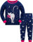 Qzrnly Bambine 2 Pezzi Pigiama a Maniche Lunghe per Ragazze Pajama Set 100% Cotone,Stile 4,5-6 Anni