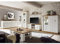 Wohnwand im Landhausstil, Pinie weiß, Wotaneiche, Lowboard, Vitrinenschrank, Sideboard, Highboard