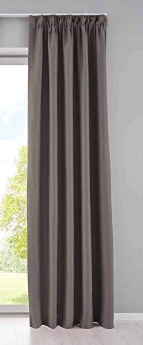 Gardinenbox Vorhang Blickdicht »Newyork« verdeckte Schlaufen Taupe HxB 225x295 cm 1er-Pack Thermo-Gardine Verdunkelungsvorhang Blackout schalldämmend ÖKOTEX Kräuselband Raffhalter, 202020610