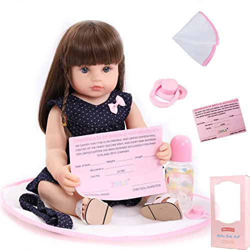 ZIYIUI Bambole Reborn Femmina 22 Pollici 55cm Vinile Tutta in Silicone Morbido Bello Ragazza Addormentata del Bambino Fatto a Mano Migliori Ragazzi e ragazze Regalo giocattolo Regali di Natale