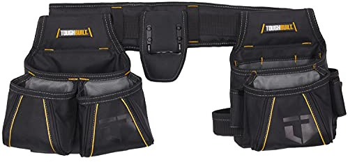 ToughBuilt - Carpenter Tool Belt with Spacious Pockets and 2 Hammer Holders - (TB-303-4)