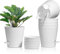 T4u 16,5cm Macetas Plástico,Maceteros Decorativos Interior con Agujeros de Drenaje,Riego Automático Macetas para Plantas Flores,Decoración del Hogar Balcón Jardín,Juego de 6,Blanco