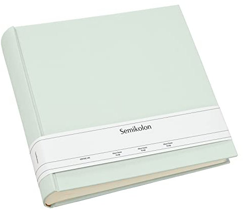 Semikolon 363983 Foto-Album Classic XLarge - 32 x 31 cm, 130 Seiten cremefarben, für 260 Fotos - moss pastell-grün