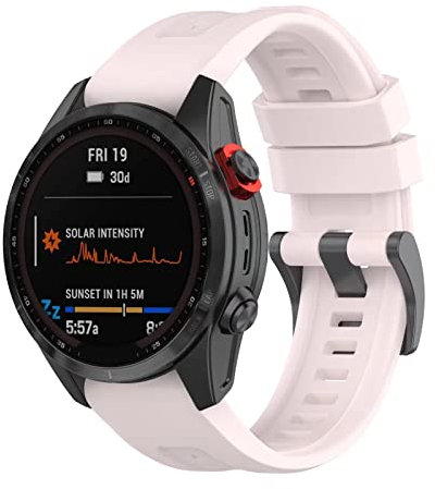 FTRONGRT 20mm Bracelet pour montre Garmin Fenix 7S Solar, Silicone Bracelet, Sangle de Remplacement pour Garmin Fenix 7S Solar.Rose