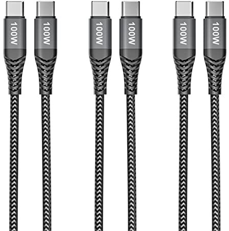 CAKOBLE USB C Kabel auf USB C, [3 Pieces/2M], 100W 20V/5A PD QC 3.0 USB C Kabel Schnellladekabel for MacBook, Samsung Galaxy S22/S21/S20, iPad Pro, Xiaomi,Huawei…