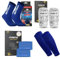 PASTE - XXL 4er Set: TAPEDESIGN Fußball-Socken (Classic), Schienbeinschoner, Stutzen Schienbeinschonerhalter (blau) - Fussball-Socken mit Schienbeinschoner Halterung & Fußballstutzen