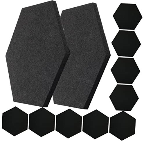Supvox 12st Sechskant-schalldämmplatte Fliesen-bulletin Pinnwand Hexagon Filz Akustikplatten Schallabsorbierend Schalldichte Platte Gaming-setup Lärmminderung Sechseckiges Brett Polyester