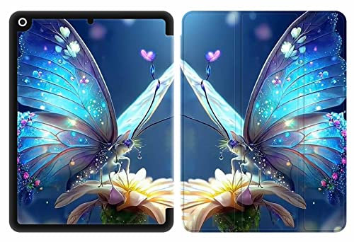 Sunrive Tablet hülle kompatibel mit iPad mini 5. Generation 7.9 2019/iPad Mini 4 2015 Cover Case,PU Leder Stoßfeste Schutzhülle Trifold Ständer Schutzhülle mit Stifthalter-Schmetterling,Blume,