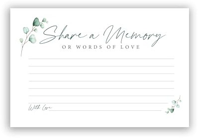 CLEVER SIGNS 50 Pcs Share a Memory Card Set, 10 cm x 15 cm (4 x 6) - for Celebration of Life Birthday Anniversary Memorial Funeral Graduation Bridal Shower Game