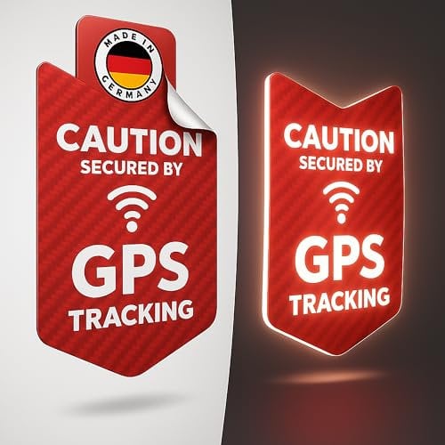 tagplus® GPS Warnaufkleber, rot reflektierend [2 STK.] mit bombenfester Klebekraft für maximalen Diebstahlschutz inkl. Anleitung I Aufkleber Fahrrad wetterbeständig & Made in Germany