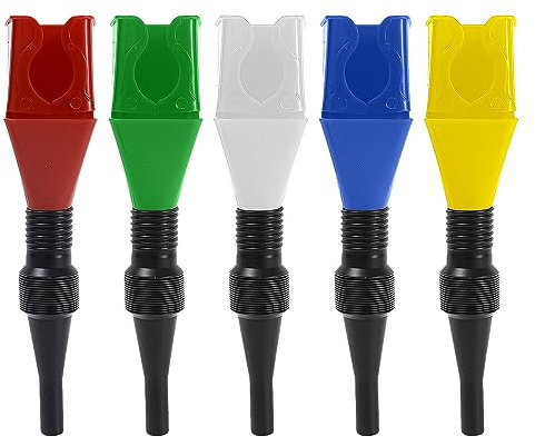 ALI2 5 Pièces Entonnoir Huile Moteur,Entonnoir Carburant,Entonnoir Flexible,Entonnoir Essence,Entonnoir Plastique Pour Voiture,Moto,Vidange Voiture,Cinq Couleurs