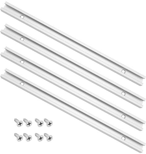 OTOTEC 4Pcs T-Shaped Track Aluminum Alloy T-Slot Track Jig Fixture Slot T-Slot Miter Track Accessories for Radial Arm Saws Workbenches Drill Presses 300mm/12in