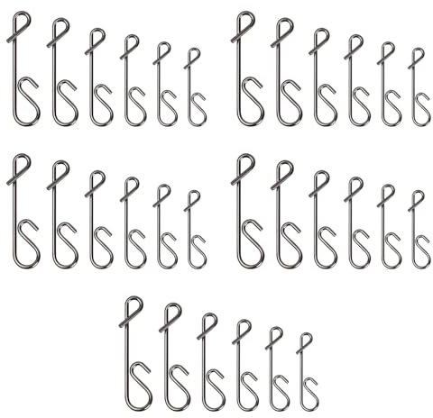 Roseyan 30 Stück Knotenlosverbinder Angeln,Knotenlos Schnurverbinder,6 Größen Knotenlos Verbinder,No Knot Verbinder,Angelzubehör Angeln Wirbel Knotenbinder für Sea Fishing Dropshot Spinning Angeln