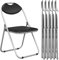 HOMASIS 6er Klappstühle Set, Gepolsterte Stühle Mit Metallrahmen & Anti-Rutsch-Fußpolster, Faltbare Campingstühle, Stabiles Gästestuhl Faltstuhl-Set Aus Stahl, 115 Kg Belastbar, Schwarz (6)