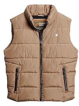 Superdry Herren Sports Steppweste Fossil Braun M