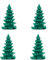 4 Stück Kerzen Weihnachtsbaum in Grün 10cm