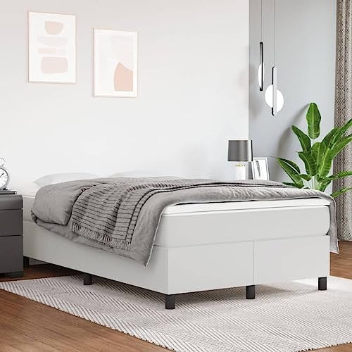 prissent Boxspringbett Samt 120x200 cm Boxspringbett Ohne Matratze Mit Lattenrost Bettgestell Bed Frames Betten Boxspring Hohes Bett GäStebett Bett Mit Bettkasten Weiß
