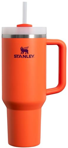 Stanley Quencher H2.0 FlowState vakuumisolierter Becher aus Edelstahl mit Deckel und Trinkhalm, für Wasser, Eistee oder Kaffee, Smoothie und mehr, Tigerlilie Pflaume, 1,2 l