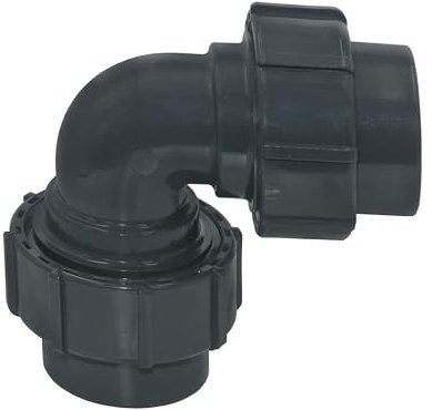 HAF® PVC Flexfit Übergangswinkel 90° mit 2X 50mm Klemmkupplung | Klemm x Klemm | Klemmverbinder 90 Grad aus PVC-U für Verbindung von Flexschlauch - Qualität: Made in Europe