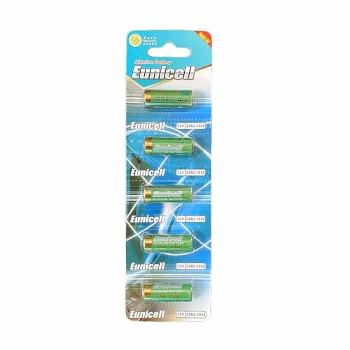 Pack of 5-23A L1028 Eunicell 12V Alkaline Batteries - Suitable for use in LED lights, Digital Voice Recorders, Toys, Blood Glucose, Cholesterol Testing, Meters, Toys