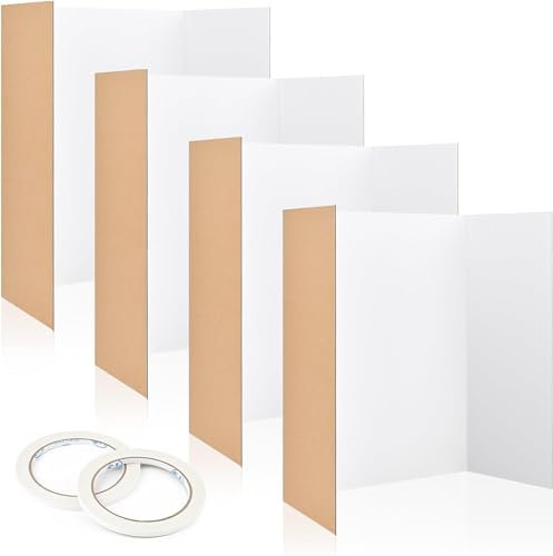 Leslady Tableaux de Présentation à Trois Volets Affiches, Tableaux d'Affichage Pliables pour Expositions, Ensemble de 4 Panneaux pour Projets Scolaires