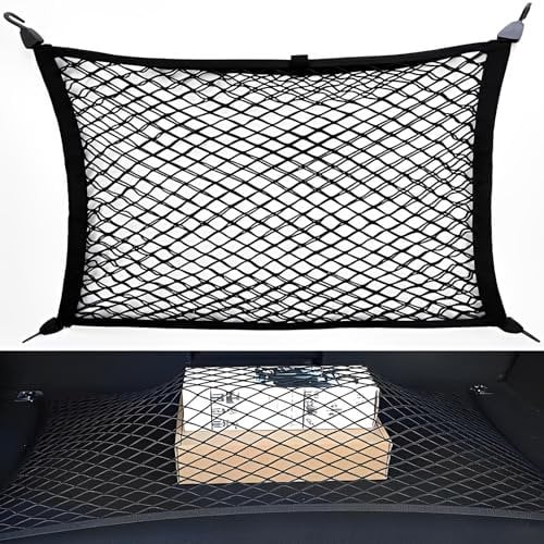 WTZWYFWJ Red Maletero De Coche,Red De Carga Altamente Elástica,Organizador De Coche Fija para Equipaje 80x60 Cm Extensible 180x120cm Red para Maletero,4 Ganchos Apto para La Mayoría De Los Modelos