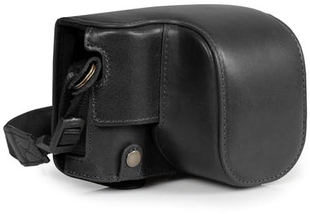 MegaGear Genuine Leather Camera Case for Fujifilm X100VI - Stylish and Protective (Black)