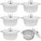 Abbdbd 6 Pcs Aluminum Foil Pie Pans with Lids, Round Tin Foil Pots Baking Foil Pan Disposable Tin Pot for Cooking Roasting Camping 1100