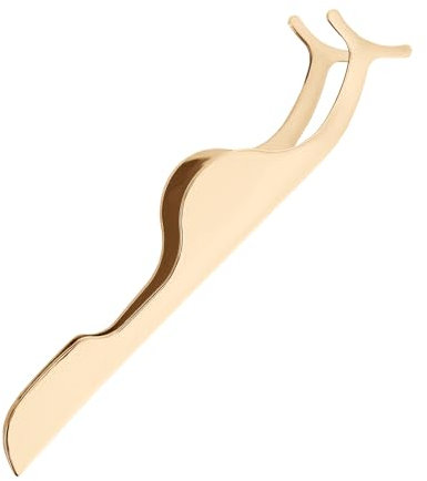 Sibba Wimpernpinzette Applikator 1 Stück Edelstahl gebogene Spitze Fischschwanz falsche Wimpern Clip Verlängerung Trennung Lockenwickler Applikator und Entfernungszange Hell Gold