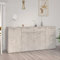 TJROO Credenza con Cassetti con Ante 160x36x75 cm Armadietto Cassettiera Mobile Alto Mobiletto Ingresso Mobile da Salotto Armadietto Multiuso Mobile Contenitore Legno Multistrato Grigio Cemento