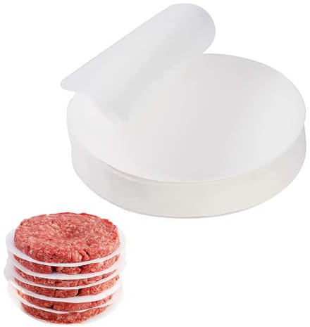500Pièces Disques à Burger, Papier Cuisson Rond AntiadhéSif 10cm Papier Steak Haché, Papier Sulfurisé pour Presse Burger, Cheeseburgers, Fricadelles, Boulettes, Barbecue