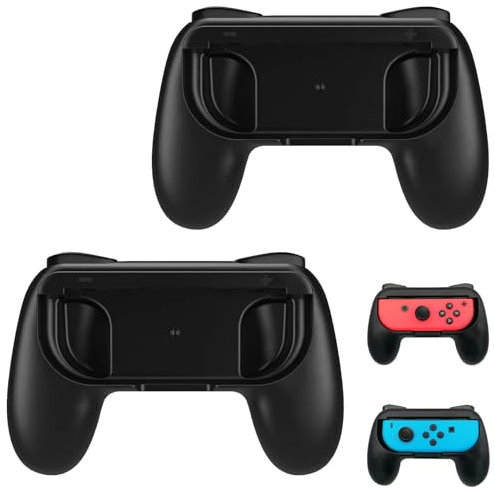 dellyy Switch Zubehör, Switch Controller Halterung, Nintendo Switch Zubehör Controller, Nintendo Switch Zubehör, Switch Zubehör Controller, Schwarz (2 Pack)