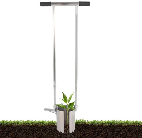 Outil de plantation à bulbes à long manche – Jardinière manuelle à long manche, jardinière à bulbes stables, désherbeur de gazon pour potager