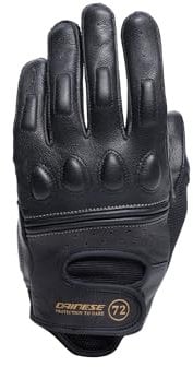 Dainese - Blackjack 2 Gloves Wmn, Leder Motorradhandschuhe, Vintage-Stil, Frau, Schwarz/Schwarz, S