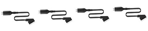 HOMSFOU 4piezas Convertidor Scart Adaptador De Video Digital Fácil Instalación Compatible Televisores y Proyectores Longitud
