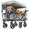 KESSER® Bollerwagen Faltbar GTS-9100 mit Dach Handwagen Transportwagen klappbar belastbar bis 150kg mit Hartgummi-Räder & Feststellbremsen Vorne & Hinten Inkl. Schloss, Abdeckung & Sichtschutz
