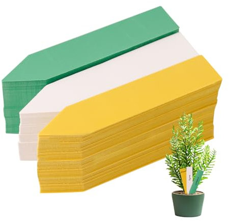 BigKego 300 Stück Pflanzenschilder Kunststoff Pflanzenetiketten Wetterfeste Garten Etiketten Pflanzschilder Pflanzenstecker zum Beschriften für Kräuter Gemüse Blumen 3 Farben 10x2CM