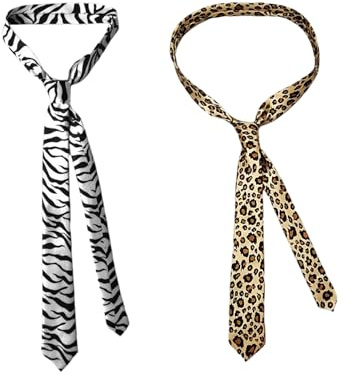 2 Stücke Animal Printed Krawatte, Retro -Persönlichkeit Krawatte, Partybekleidungszubehör, Hemdzubehör, Modezubehör