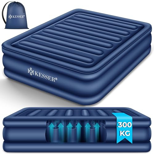 KESSER® Aufblasbare Matratze Luftbett Selbstaufblasend Gästebett mit eingebauter elektrischer Pumpe, Luftmatratze für Camping oder Heimgebrauch Mit Tasche, geeignet für 2 Person - 203 x 152,5 x 51cm