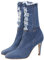 Healvian 1 Paio Allunga gli stivali da donna in denim tacchi per le donne autunno stivale eleganti stivali autunnali Donne dei tacchi di denim Stivali invernali : microfibra Blu