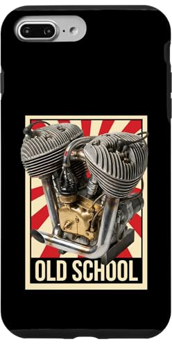 Old School Vintage Motorcycle Engine V-Twin Retro Biker Case for iPhone 7 Plus/8 Plus