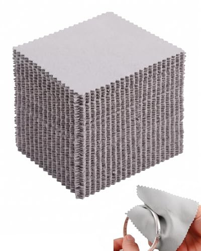 YIPFEN 50 Lingettes Argentées Chiffons de Polissage pour Nettoyage et Entretien de Bijoux et Couverts (pour Argent Sterling et Or)