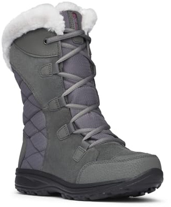 Columbia Women's ICE MAIDEN II Snow Boot, Shale, Dark Raspberry, 9 UK