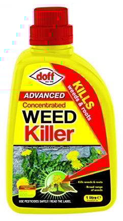 Doff Advanced Concentrated Weedkiller – 1L Ready for Dilution in Water for Garden Protection – Kills Deep Rooted Weeds from Pathways to Driveways - Long Lasting Weed Control – Strong Weed Killer